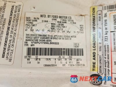 Zdjęcie 13 z 13 samochodu: 2006 FORD EXPEDITION EDDIE BAUER VIN:1FMPU17556LB00222 - miniatura