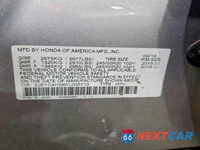Zdjęcie 13 z 13 samochodu: 2019 ACURA MDX TECHNOLOGY VIN:5J8YD4H58KL006713 - miniatura