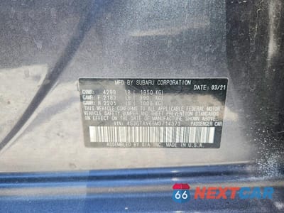 Zdjęcie 12 z 12 samochodu: 2021 SUBARU IMPREZA PREMIUM VIN:4S3GTAV66M3714373 - miniatura