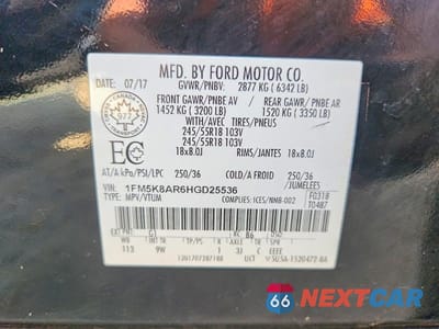 Zdjęcie 13 z 13 samochodu: 2017 FORD EXPLORER POLICE INTERCEPTOR VIN:1FM5K8AR6HGD25536 - miniatura