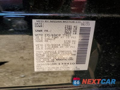 Zdjęcie 13 z 13 samochodu: 2023 NISSAN MURANO SV VIN:5N1AZ2BS9PC139410 - miniatura