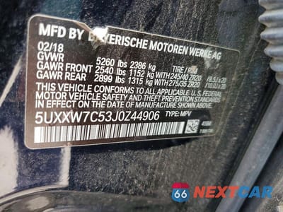 Zdjęcie 13 z 13 samochodu: 2018 BMW X4 XDRIVEM40I VIN:5UXXW7C53J0Z44906 - miniatura