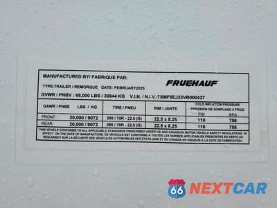 Zdjęcie 10 z 10 samochodu: 2027 FRUEHAUF DRY VAN TRAILER VIN:7SMF5EJ23VB000427 - miniatura