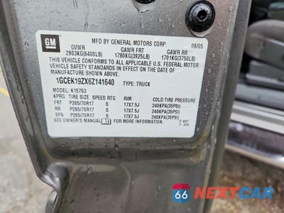 Zdjęcie 12 z 12 samochodu: 2006 CHEVROLET SILVERADO K1500 VIN:1GCEK19ZX6Z141640 - miniatura
