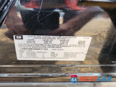 Zdjęcie 12 z 12 samochodu: 2022 BUICK ENVISION ESSENCE VIN:LRBFZNR49ND071764 - miniatura