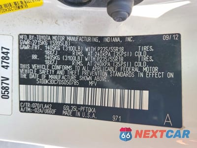 Zdjęcie 13 z 13 samochodu: 2013 TOYOTA SIENNA LIMITED 7-PASSENGER VIN:5TDDK3DC7DS050785 - miniatura