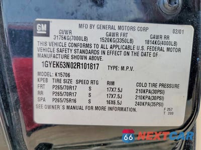 Zdjęcie 13 z 13 samochodu: 2002 CADILLAC ESCALADE LUXURY VIN:1GYEK63N02R101817 - miniatura