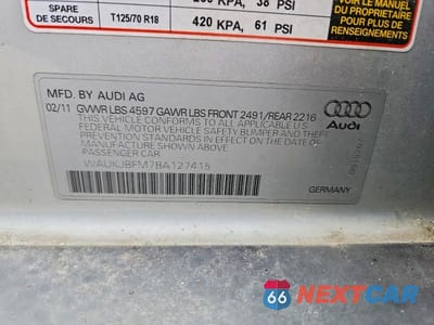 Zdjęcie 12 z 12 samochodu: 2011 AUDI A3 PREMIUM PLUS VIN:WAUKJBFM7BA127415 - miniatura