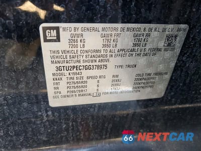 Zdjęcie 12 z 12 samochodu: 2016 GMC SIERRA K1500 DENALI VIN:3GTU2PEC7GG378975 - miniatura