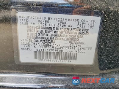Zdjęcie 12 z 12 samochodu: 2025 NISSAN VERSA SV VIN:3N1CN8EV0SL843254 - miniatura