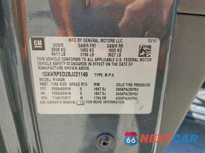 Zdjęcie 13 z 13 samochodu: 2011 GMC ACADIA SLE VIN:1GKKRPED2BJ221149 - miniatura