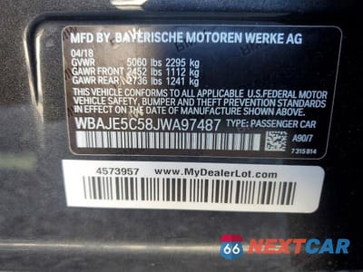 Zdjęcie 12 z 12 samochodu: 2018 BMW 540 I VIN:WBAJE5C58JWA97487 - miniatura