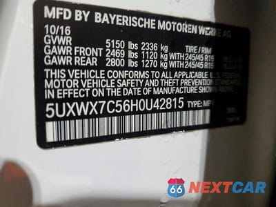 Zdjęcie 13 z 13 samochodu: 2017 BMW X3 XDRIVE35I VIN:5UXWX7C56H0U42815 - miniatura