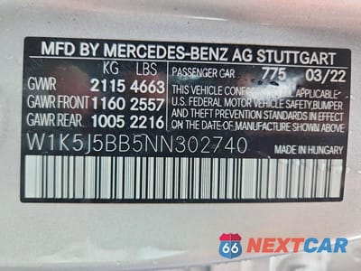 Zdjęcie 12 z 12 samochodu: 2022 MERCEDES-BENZ CLA AMG 35 4MATIC VIN:W1K5J5BB5NN302740 - miniatura