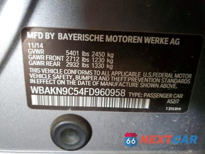 Zdjęcie 12 z 12 samochodu: 2015 BMW 550 I VIN:WBAKN9C54FD960958 - miniatura