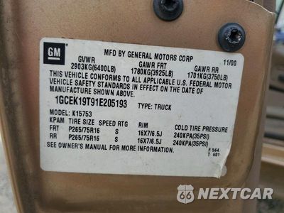Zdjęcie 12 z 12 samochodu: 2001 CHEVROLET SILVERADO K1500 VIN:1GCEK19T91E205193 - miniatura