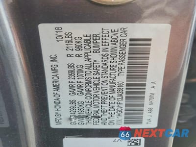 Zdjęcie 12 z 12 samochodu: 2018 HONDA ACCORD LX VIN:1HGCV1F13JA258160 - miniatura