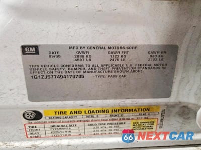 Zdjęcie 13 z 13 samochodu: 2009 CHEVROLET MALIBU 2LT VIN:1G1ZJ577494170705 - miniatura