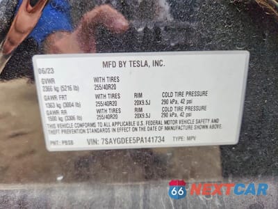 Zdjęcie 12 z 12 samochodu: 2023 TESLA MODEL Y VIN:7SAYGDEE5PA141734 - miniatura