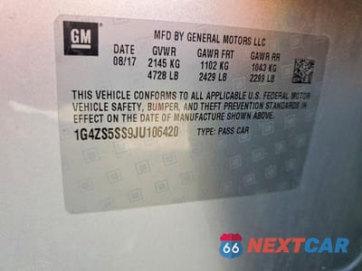 Zdjęcie 13 z 13 samochodu: 2018 BUICK LACROSSE PREMIUM VIN:1G4ZS5SS9JU106420 - miniatura