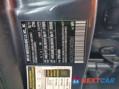 Zdjęcie 12 z 12 samochodu: 2012 MERCEDES-BENZ ML 350 BLUETEC VIN:4JGDA2EB2CA033063 - miniatura
