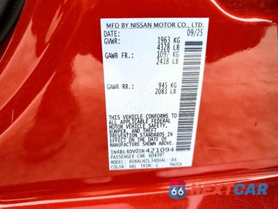 Zdjęcie 12 z 12 samochodu: 2025 NISSAN ALTIMA SV VIN:1N4BL4DV0SN421094 - miniatura