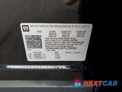 Zdjęcie 13 z 13 samochodu: 2023 CHEVROLET EQUINOX LT VIN:3GNAXKEG0PL219353 - miniatura