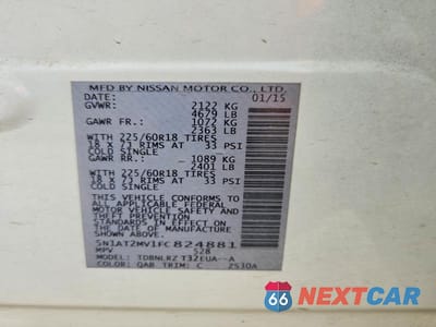Zdjęcie 13 z 13 samochodu: 2015 NISSAN ROGUE SL VIN:5N1AT2MV1FC824881 - miniatura