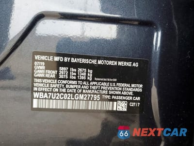 Zdjęcie 12 z 12 samochodu: 2020 BMW 750 XI VIN:WBA7U2C02LGM27795 - miniatura
