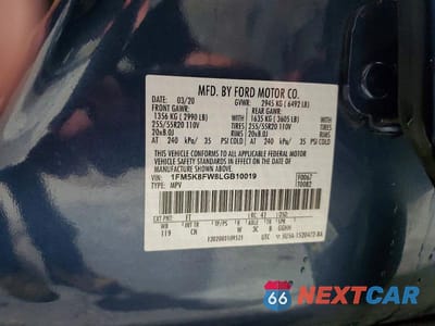 Zdjęcie 13 z 13 samochodu: 2020 FORD EXPLORER LIMITED VIN:1FM5K8FW8LGB10019 - miniatura