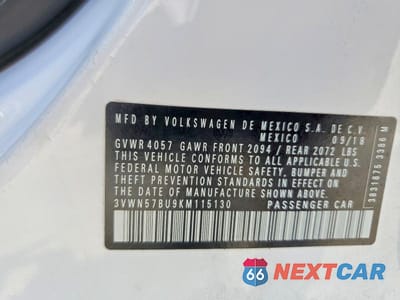 Zdjęcie 12 z 12 samochodu: 2019 VOLKSWAGEN JETTA S VIN:3VWN57BU9KM115130 - miniatura