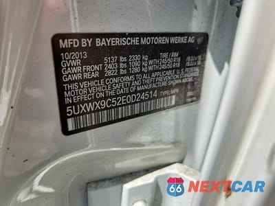 Zdjęcie 13 z 13 samochodu: 2014 BMW X3 XDRIVE28I VIN:5UXWX9C52E0D24514 - miniatura