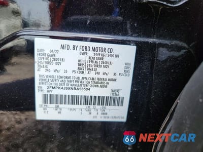 Zdjęcie 14 z 14 samochodu: 2022 FORD EDGE SEL VIN:2FMPK4J9XNBA58504 - miniatura