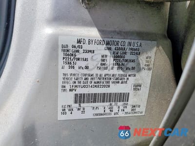 Zdjęcie 13 z 13 samochodu: 2003 FORD ESCAPE XLT VIN:1FMYU03143KE22028 - miniatura