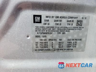 Zdjęcie 13 z 13 samochodu: 2016 CHEVROLET TRAX 1LT VIN:KL7CJPSB0GB761267 - miniatura