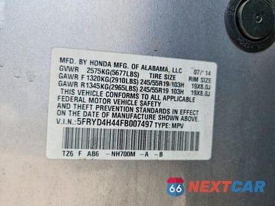 Zdjęcie 13 z 13 samochodu: 2015 ACURA MDX TECHNOLOGY VIN:5FRYD4H44FB007497 - miniatura