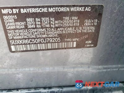 Zdjęcie 13 z 13 samochodu: 2015 BMW X5 XDRIVE50I VIN:5UXKR6C50F0J79205 - miniatura