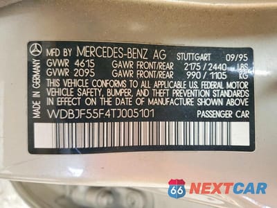 Zdjęcie 12 z 12 samochodu: 1996 MERCEDES-BENZ E 320 VIN:WDBJF55F4TJ005101 - miniatura