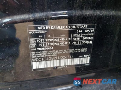 Zdjęcie 12 z 12 samochodu: 2020 MERCEDES-BENZ GLA 250 4MATIC VIN:WDCTG4GB2LU026744 - miniatura