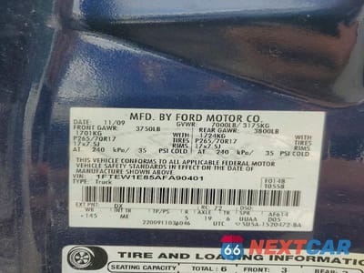 Zdjęcie 12 z 12 samochodu: 2010 FORD F150 SUPERCREW VIN:1FTEW1E85AFA90401 - miniatura