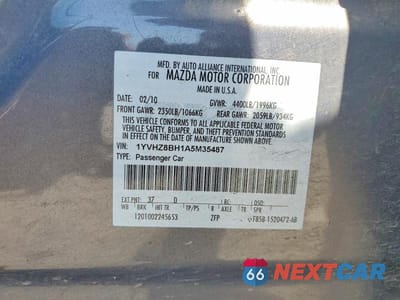 Zdjęcie 12 z 12 samochodu: 2010 MAZDA 6 I VIN:1YVHZ8BH1A5M35487 - miniatura