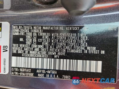 Zdjęcie 13 z 13 samochodu: 2012 TOYOTA VENZA LE VIN:4T3ZA3BB3CU063033 - miniatura