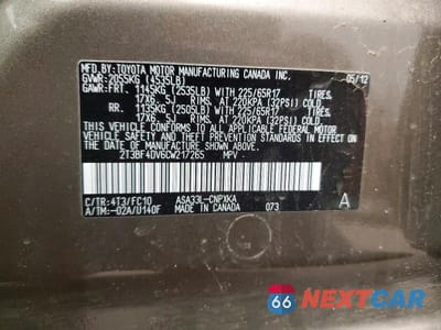 Zdjęcie 13 z 13 samochodu: 2012 TOYOTA RAV4 BASE VIN:2T3BF4DV6CW217265 - miniatura