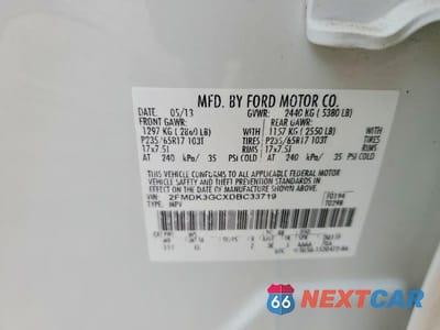 Zdjęcie 13 z 13 samochodu: 2013 FORD EDGE SE VIN:2FMDK3GCXDBC33719 - miniatura