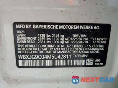 Zdjęcie 13 z 13 samochodu: 2021 BMW X1 XDRIVE28I VIN:WBXJG9C04M5U42811 - miniatura