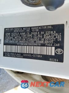 Zdjęcie 12 z 12 samochodu: 2009 TOYOTA CAMRY XLE V6 VIN:4T1BK46K19U594618 - miniatura