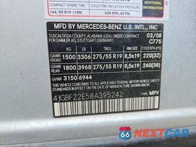 Zdjęcie 14 z 14 samochodu: 2008 MERCEDES-BENZ GL 320 CDI VIN:4JGBF22E58A395242 - miniatura