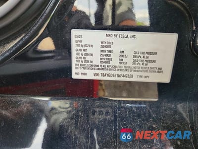 Zdjęcie 13 z 13 samochodu: 2022 TESLA MODEL Y VIN:7SAYGDEE1NF447829 - miniatura