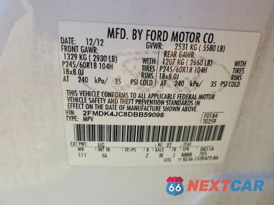 Zdjęcie 13 z 13 samochodu: 2013 FORD EDGE SEL VIN:2FMDK4JC8DBB59098 - miniatura