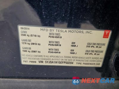 Zdjęcie 12 z 12 samochodu: 2014 TESLA MODEL S VIN:5YJSA1H15EFP50284 - miniatura